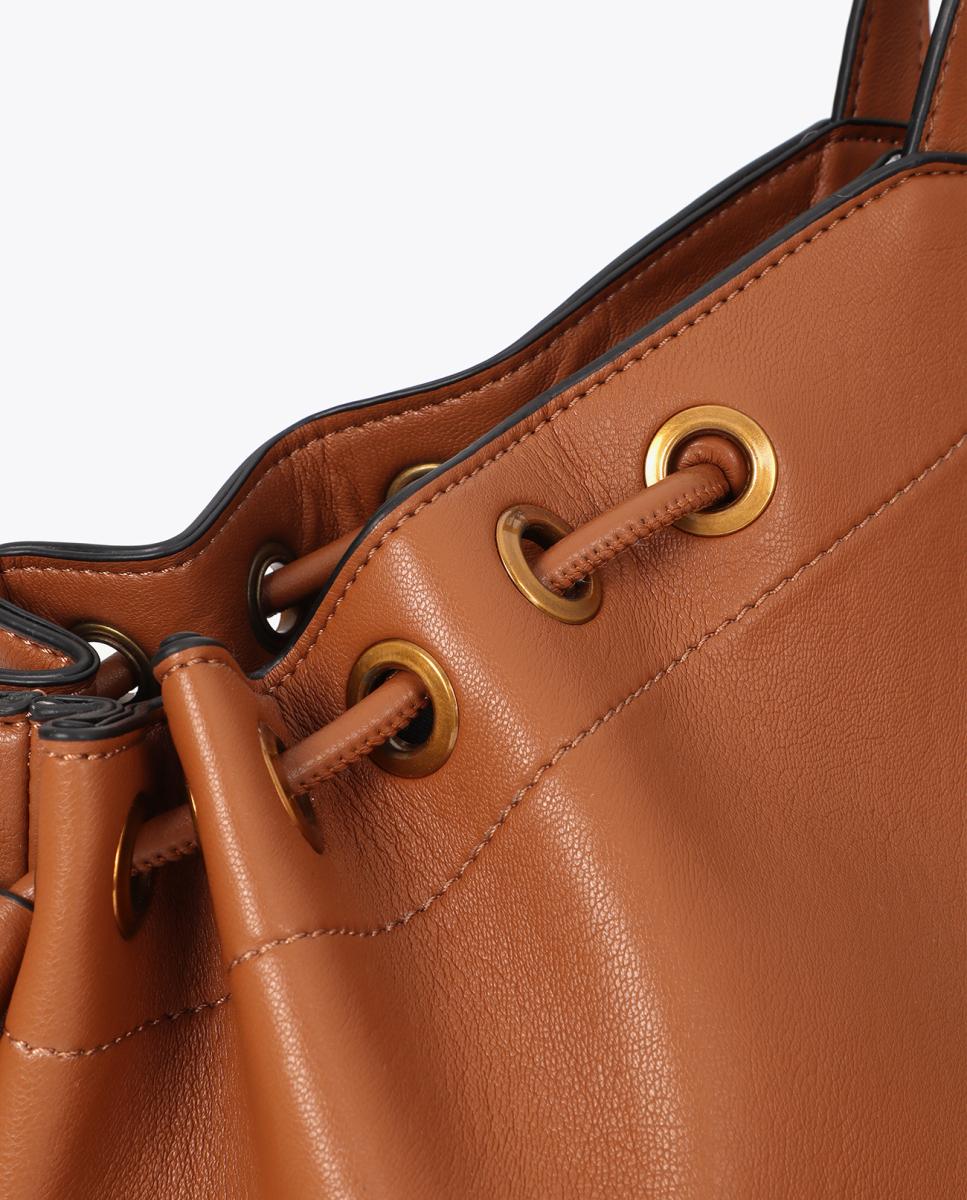 Mala Shopper com Detalhe de Corrente Camel-6