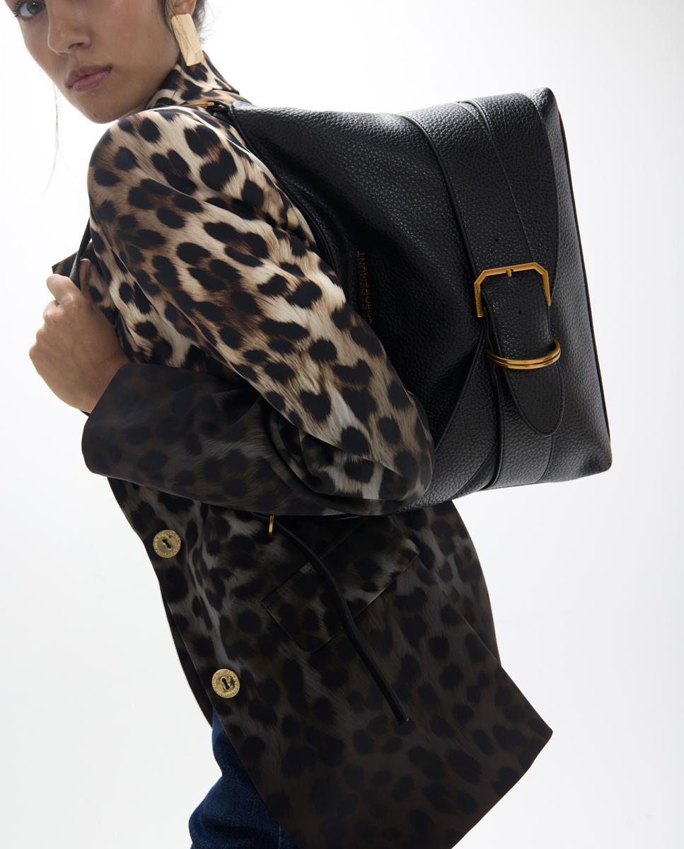 Bolso hobo con detalle de cinturón - Lola Casademunt - Negro Negro-9