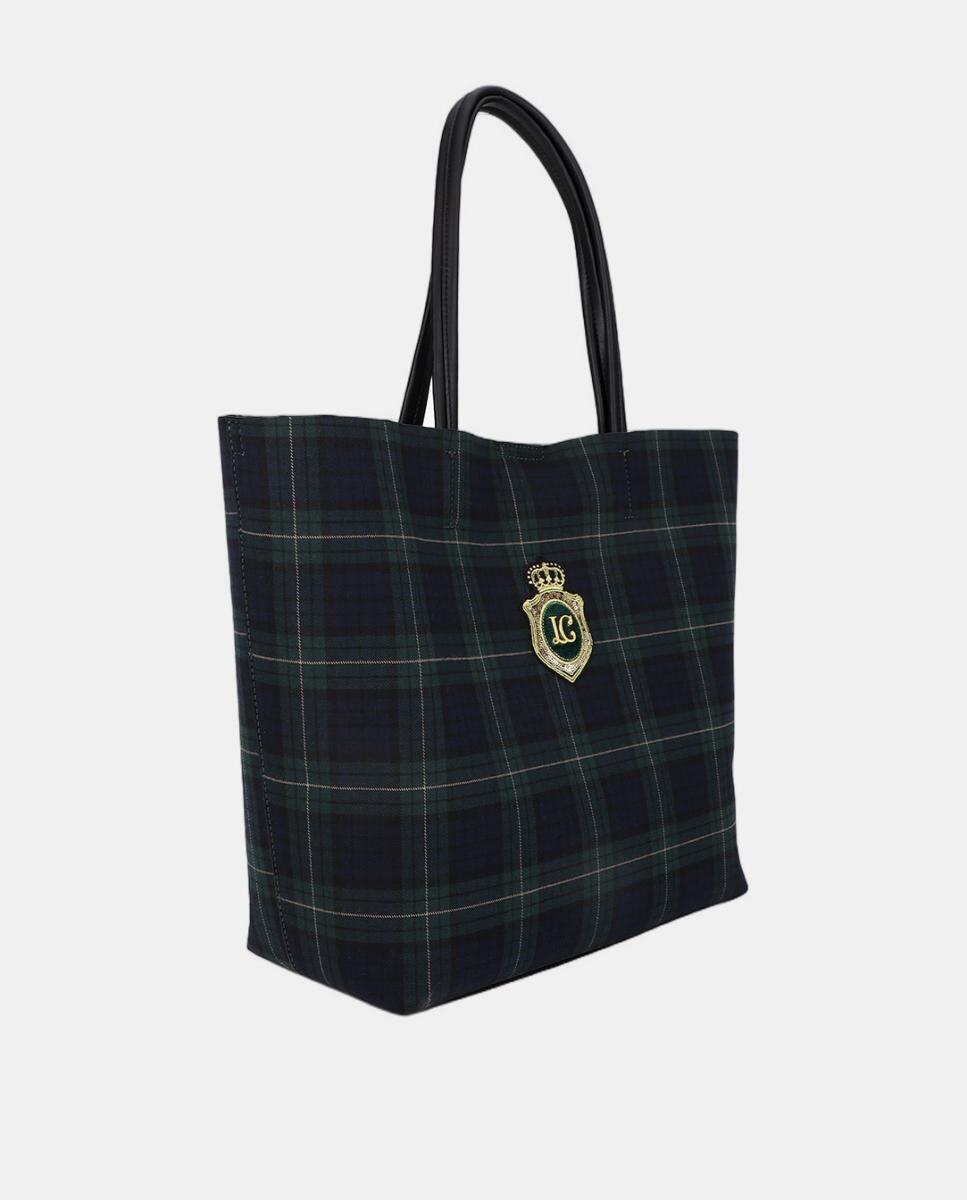 Shopper de tela a cuadros - Lola Casademunt - Azul Azul-2