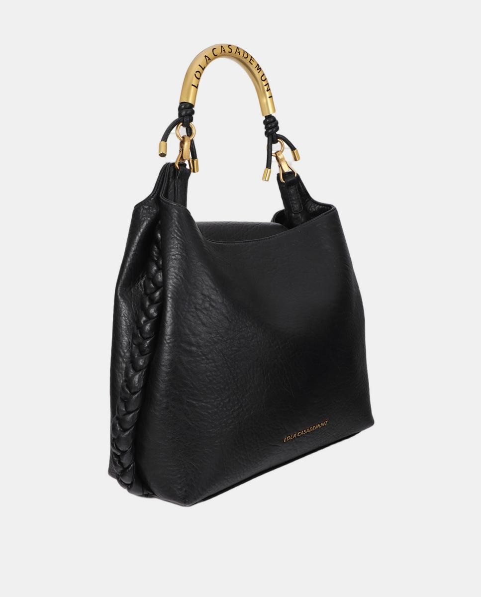 Shopper LOLA CASADEMUNT 1981 de efecto cuero - Negro Negro-2