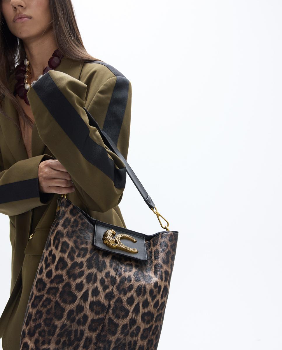 Mala Shopper com Detalhe de Corrente Castanho-7