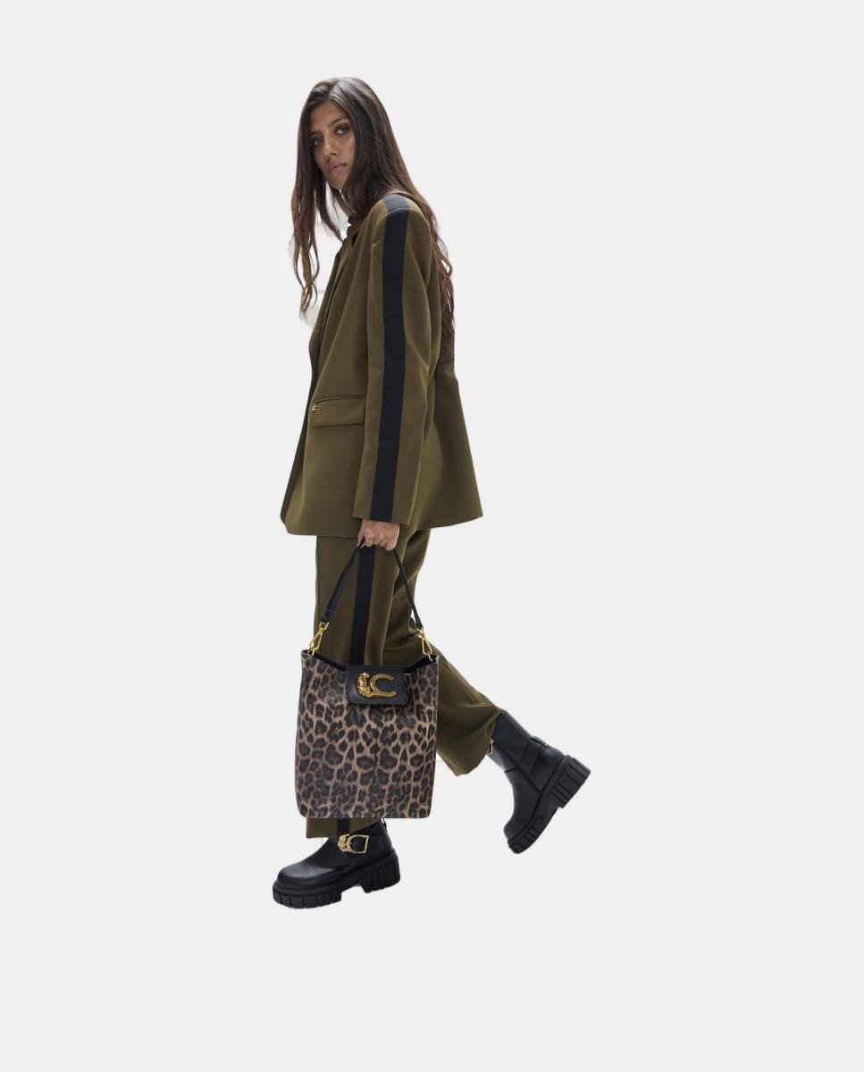 Mala Shopper com Detalhe de Corrente Castanho-8