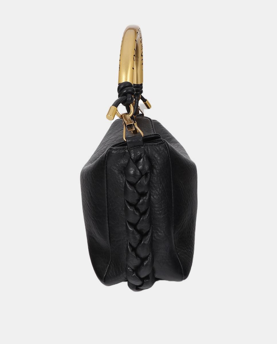 Bolso bandolera mediano LOLA CASADEMUNT 1981 de efecto cuero - Negro Negro-3