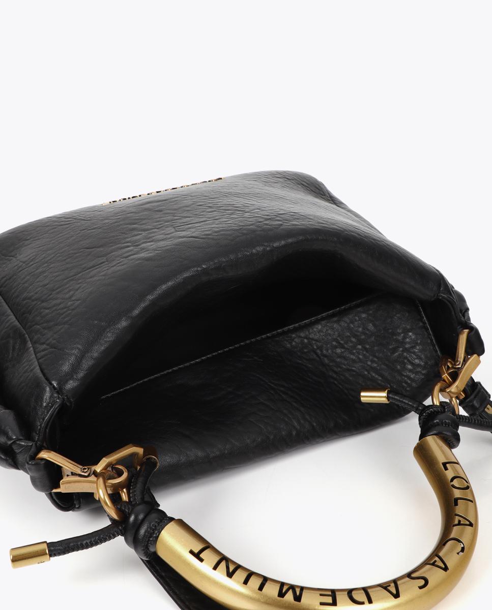 Bolso bandolera mediano LOLA CASADEMUNT 1981 de efecto cuero - Negro Negro-5