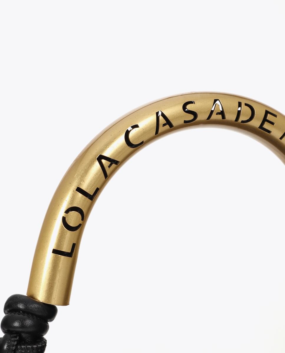 Bolso bandolera mediano LOLA CASADEMUNT 1981 de efecto cuero - Negro Negro-6