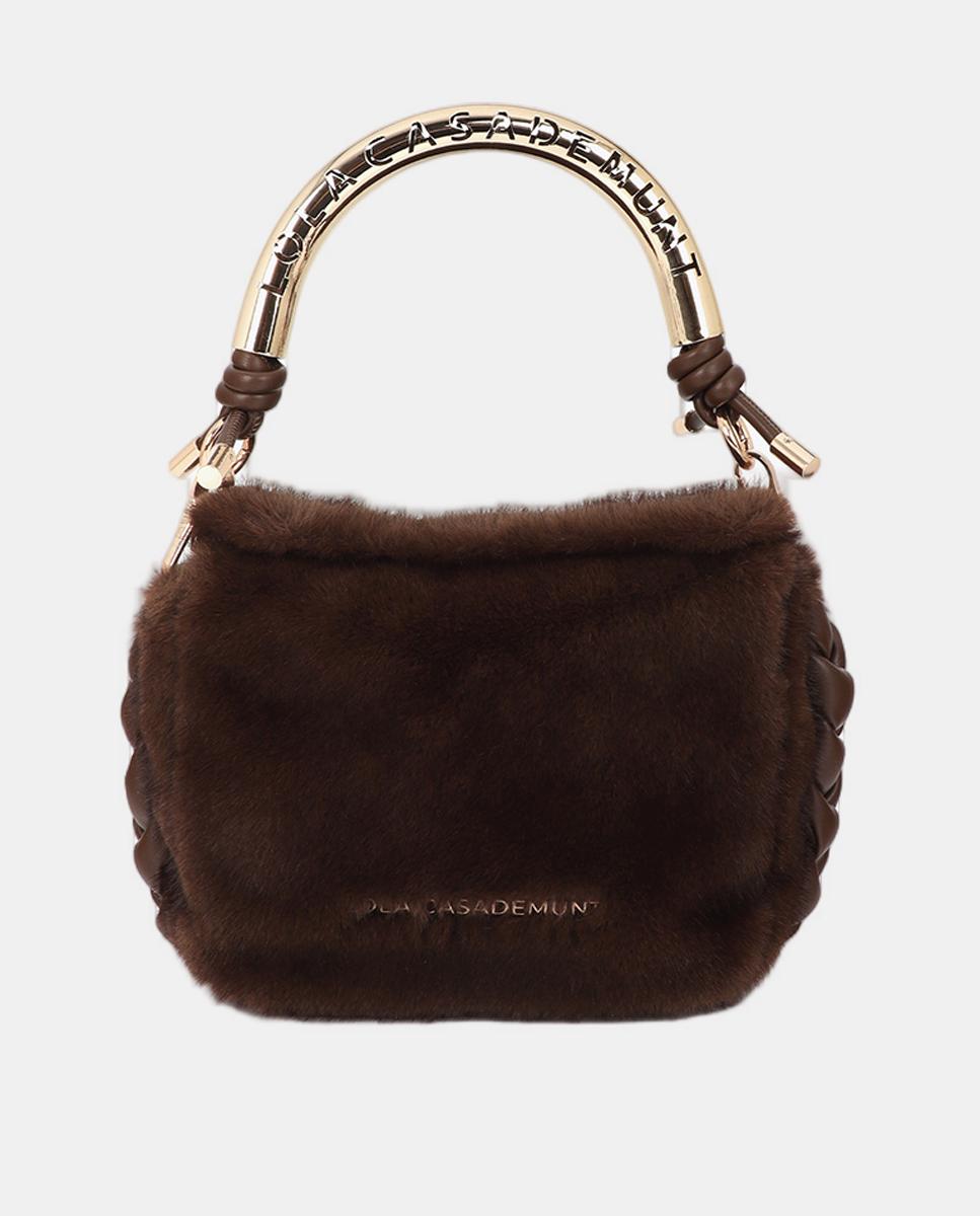 Bolso bandolera pequeño LOLA CASADEMUNT 1981 de pelo - Marrón Marrón-1