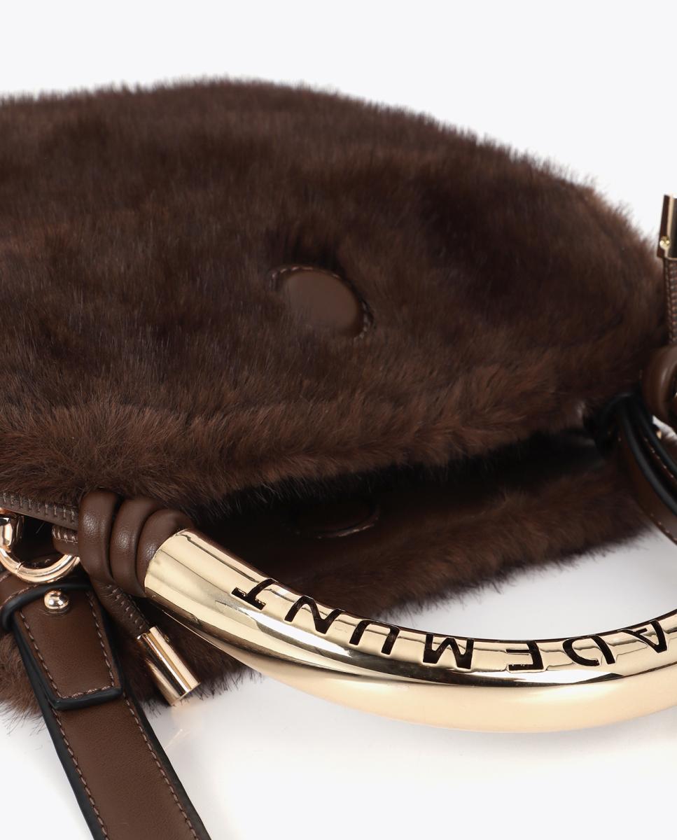 Bolso bandolera pequeño LOLA CASADEMUNT 1981 de pelo - Marrón Marrón-5