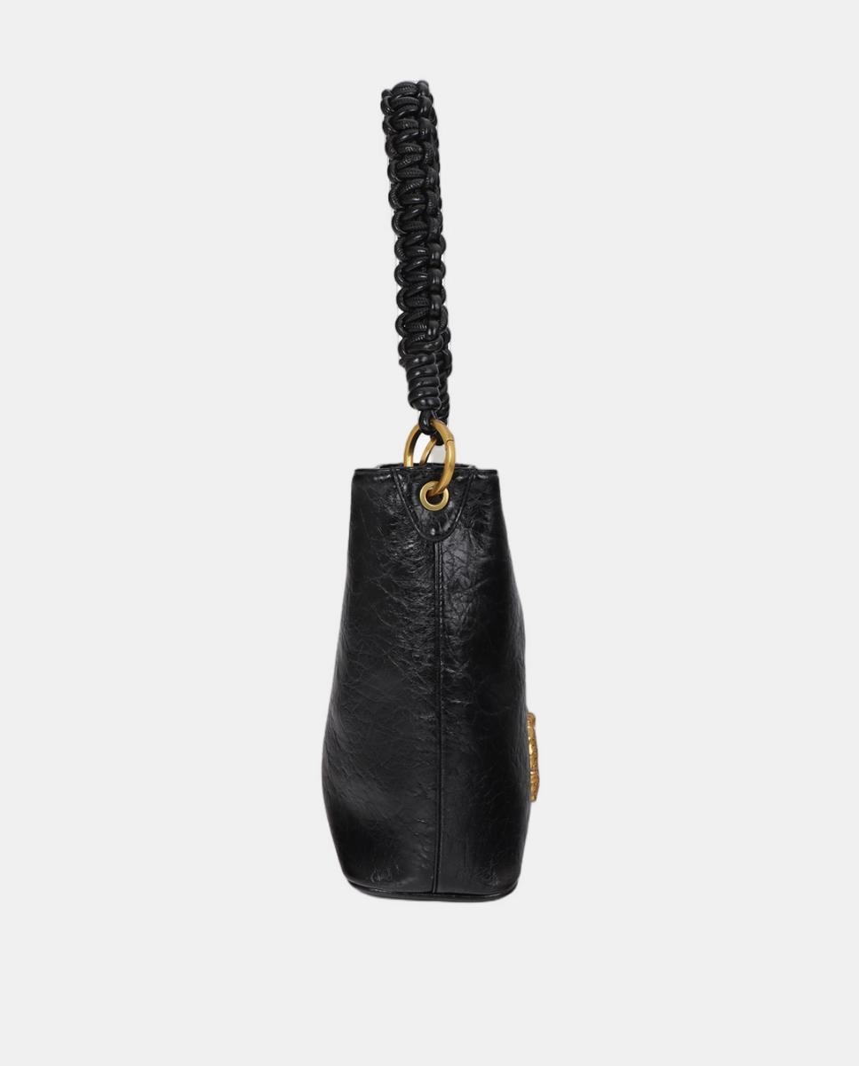 Mala Hobo com Detalhe de Alça Entrançada Preto-3