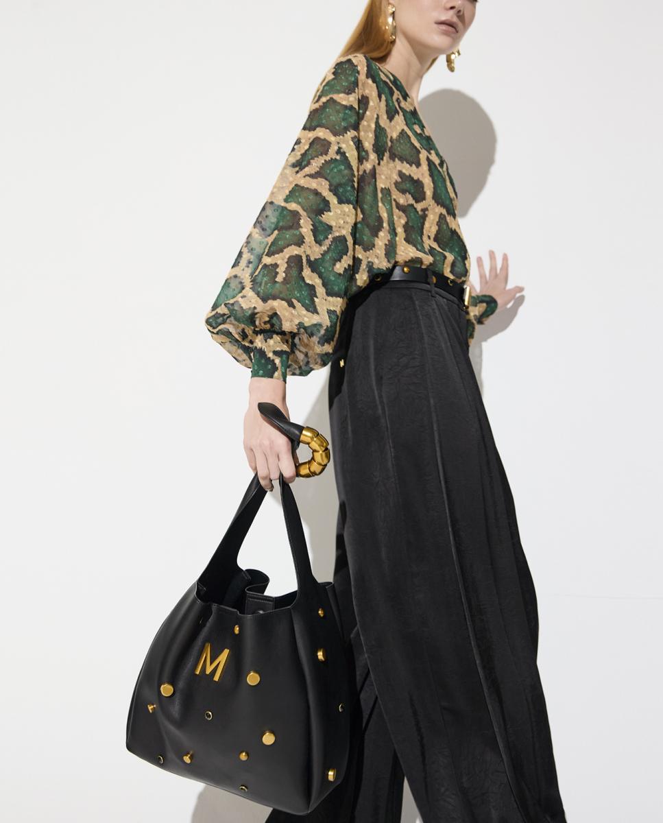 Mala Shopper com Rebites Variados Preto-7