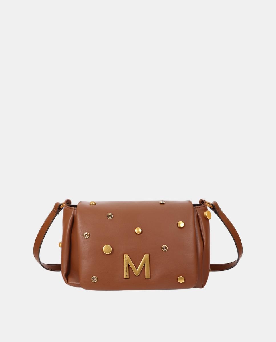 Bolso bandolera con solapa y remaches variados - Lola Casademunt - Marrón claro Marrón claro-1