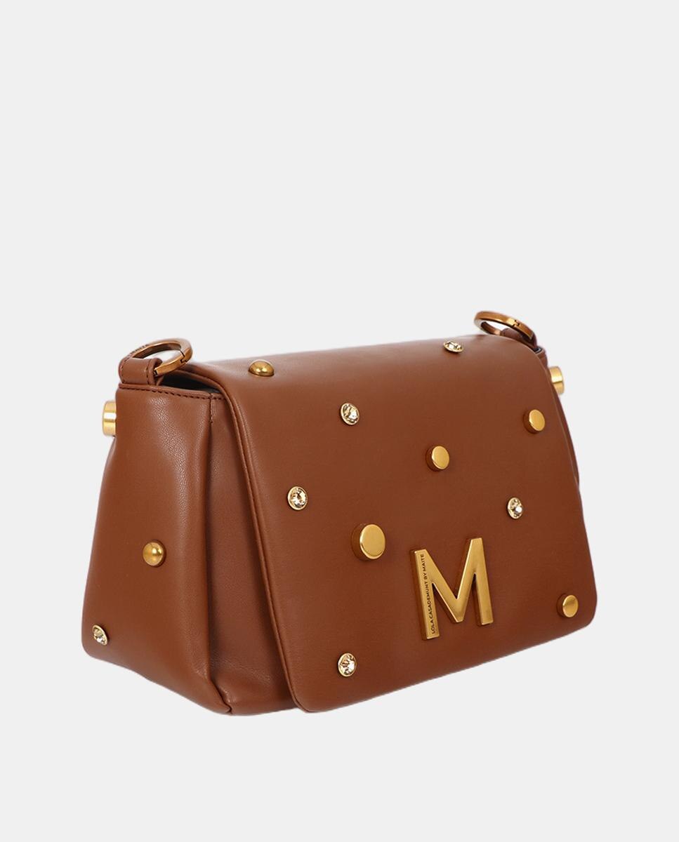 Bolso bandolera con solapa y remaches variados - Lola Casademunt - Marrón claro Marrón claro-3