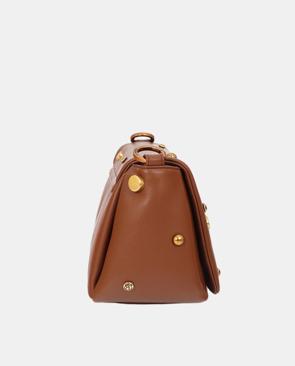Bolso bandolera con solapa y remaches variados - Lola Casademunt - Marrón claro Marrón claro-4