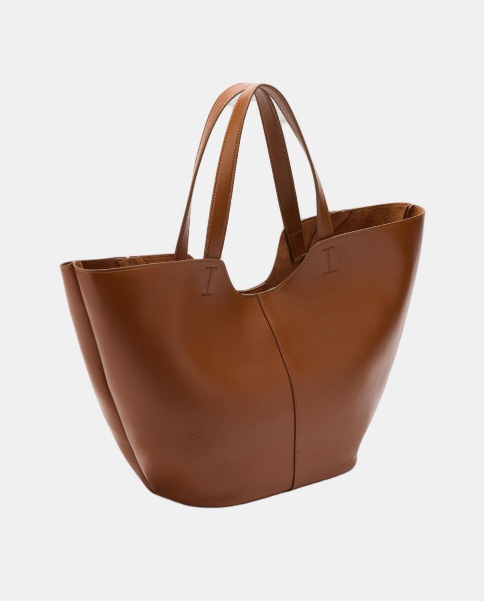Mala Shopper Grande com Detalhe de Costuras em Forma de Y Couro-2