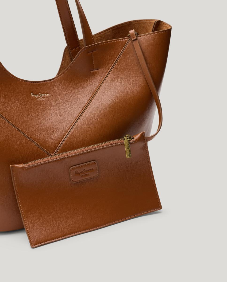 Mala Shopper Grande com Detalhe de Costuras em Forma de Y Couro-5