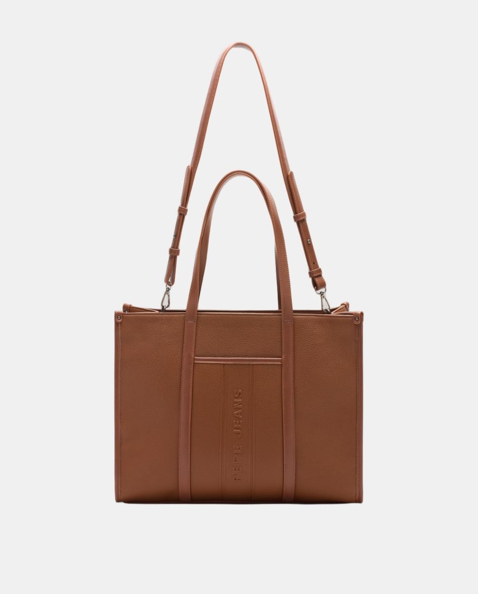 Mala Shopper Retangular Tamanho Pequeno com Fecho de Correr Couro-2