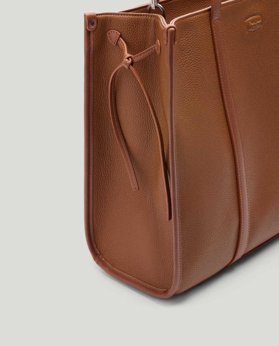 Mala Shopper Retangular Tamanho Pequeno com Fecho de Correr Couro-6