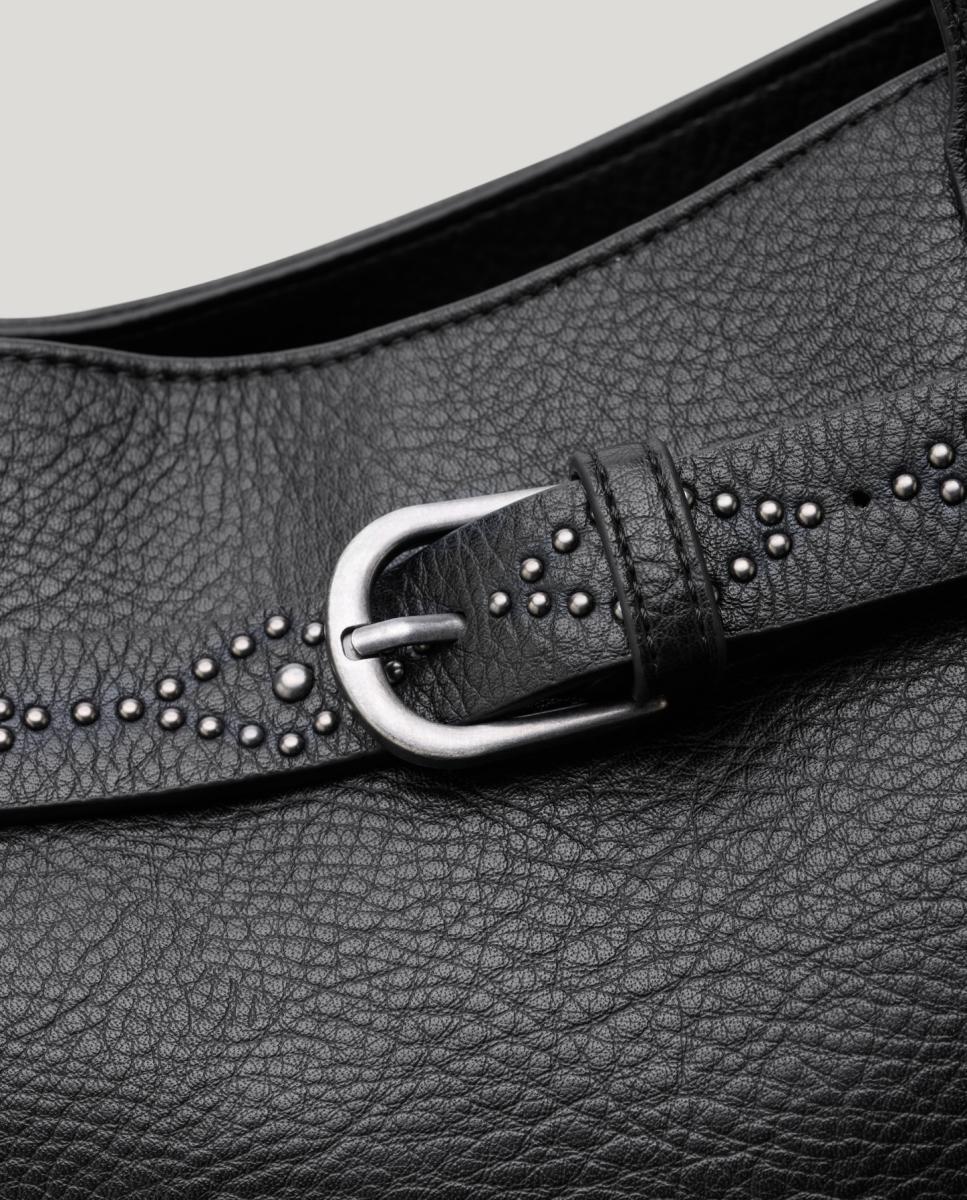 Mala Shopper Grande com Fivela Decorativa Preto-3