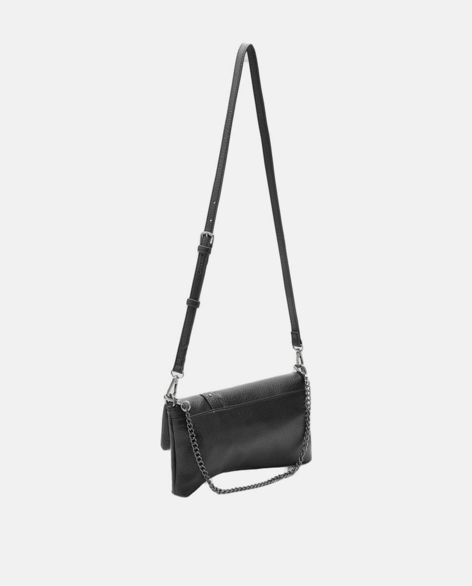 Mala de Mão Dobrável com Correia para Levar ao Ombro e Fivela Decorativa Preto-3