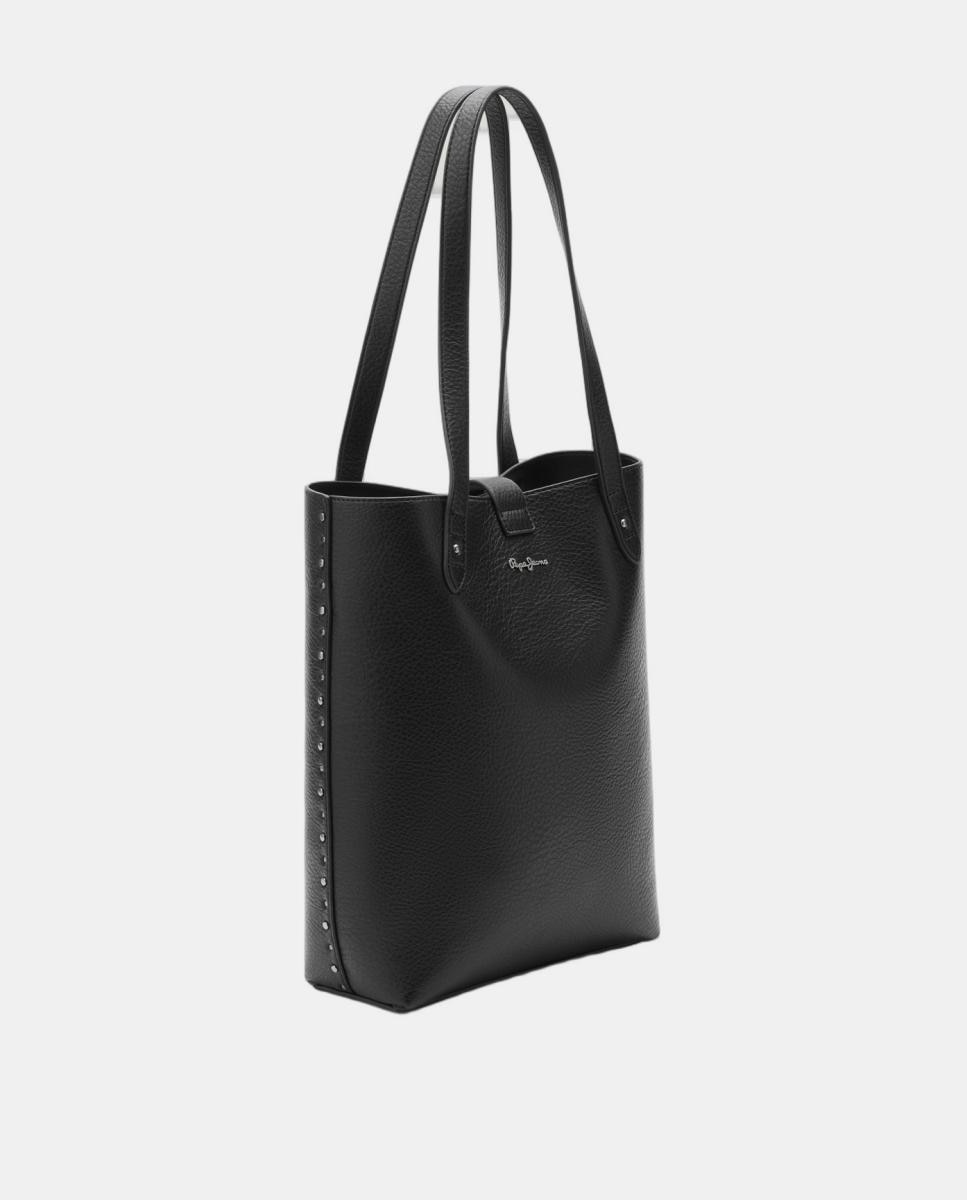 Mala Tipo Tote com Fivela Decorativa Preto-2