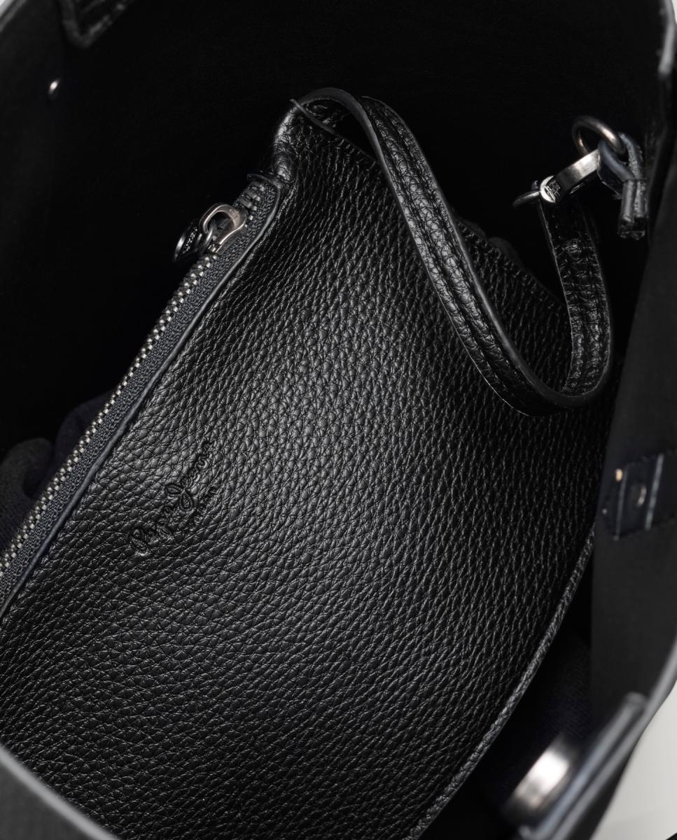 Mala Tipo Tote com Fivela Decorativa Preto-5