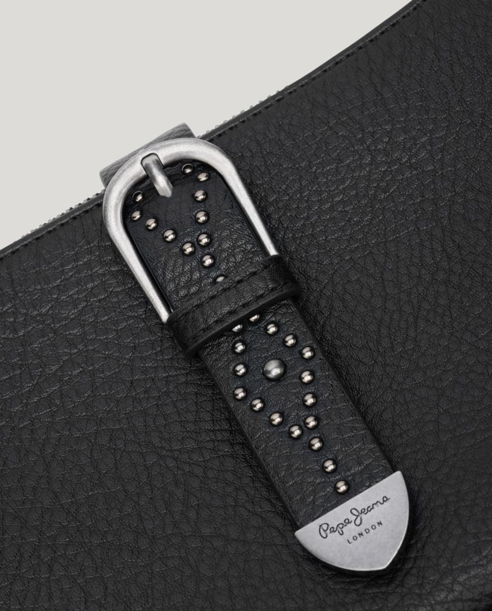 Mala a Tiracolo com Fivela Decorativa Preto-5