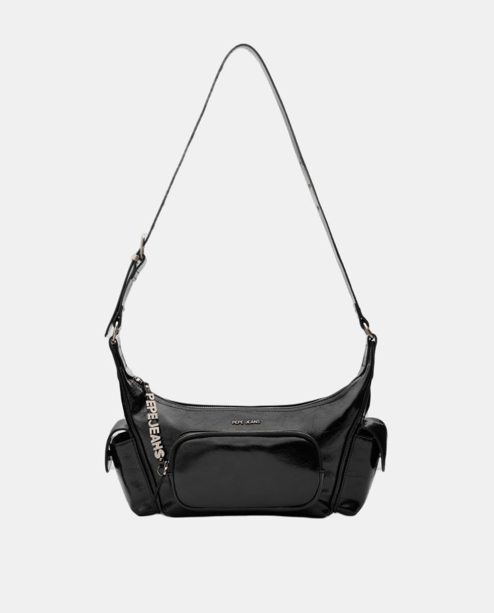 Mala Tipo Hobo Multibolsos com Contas Preto-2