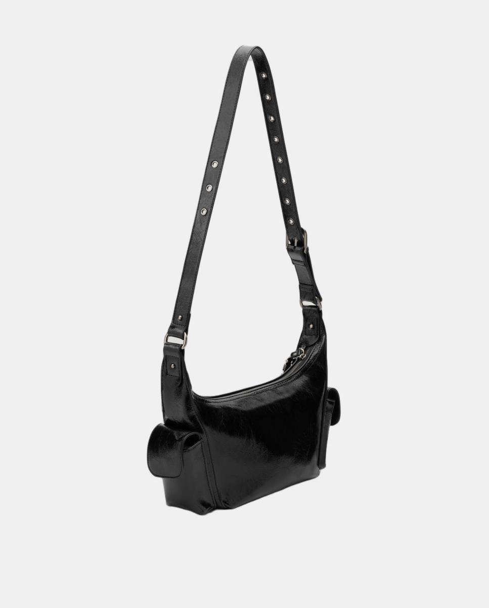 Mala Tipo Hobo Multibolsos com Contas Preto-3