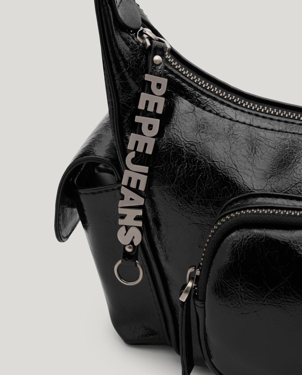 Mala Tipo Hobo Multibolsos com Contas Preto-4