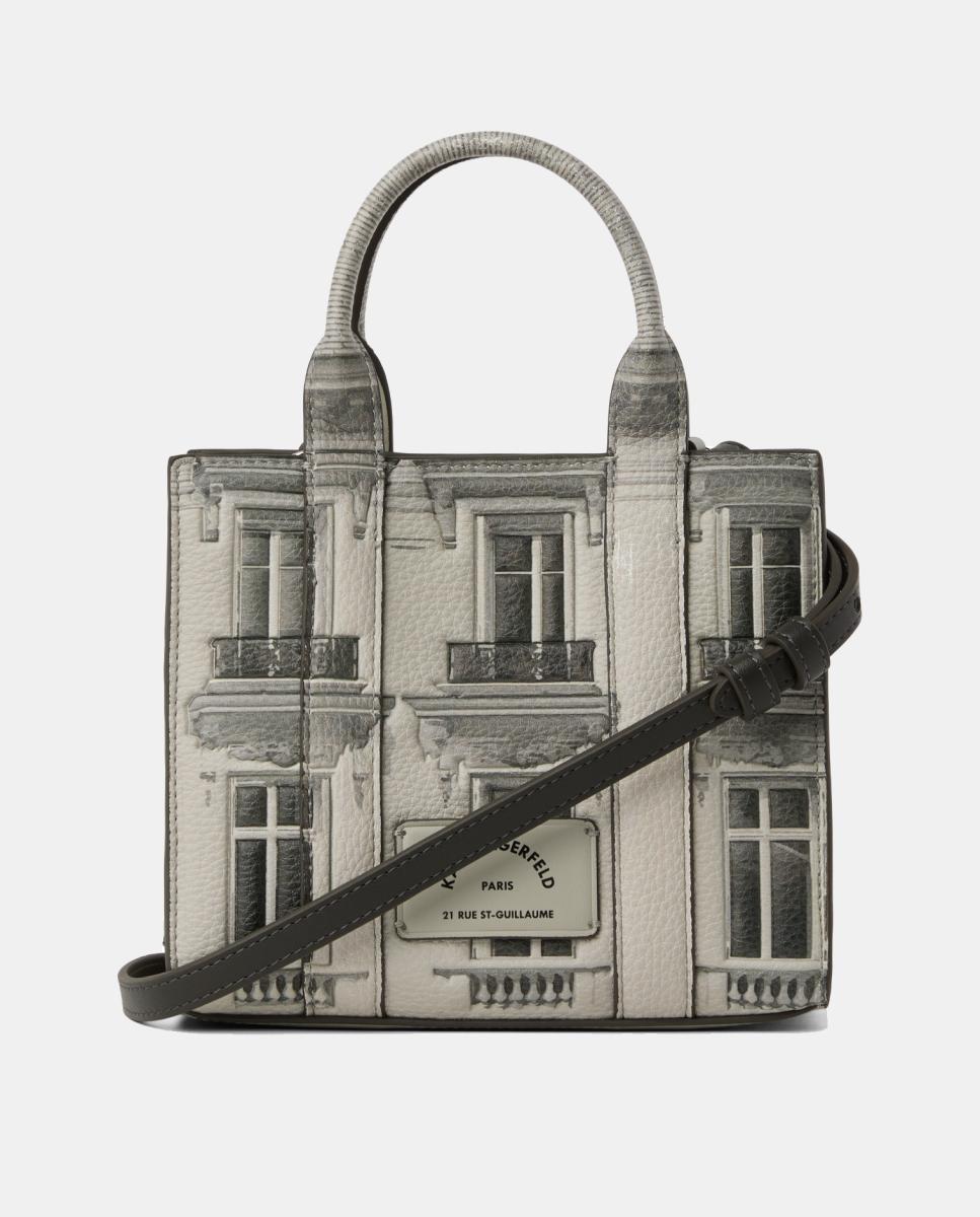 Mala Tipo Tote Mini Quadrada Cinzento-claro-2
