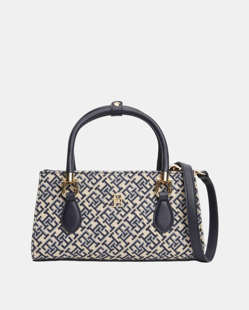 Imagem 0 de Mala Estilo Mini Satchel com Estampado de Monograma