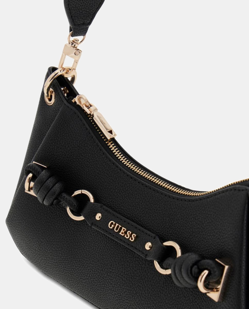 Mala de Ombro com Fecho de Correr Preto-3