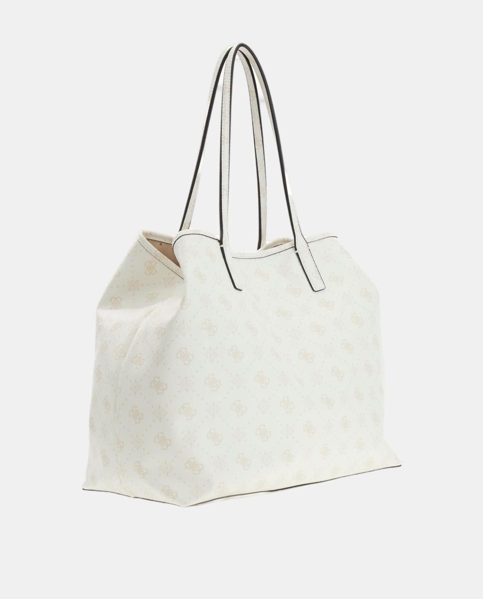 Mala de Ombro Tipo Tote com Fecho Magnético e Pochette Branco-3