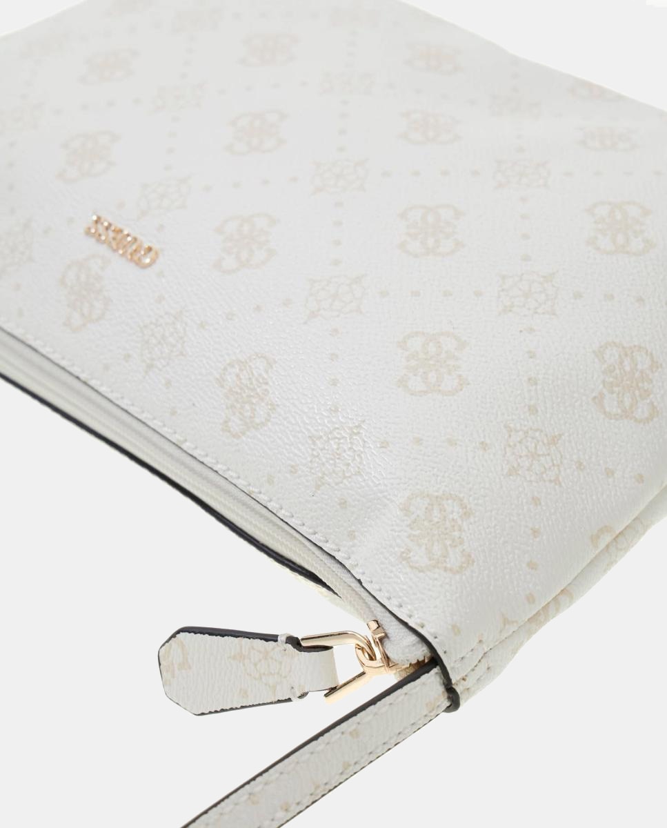 Mala de Ombro Tipo Tote com Fecho Magnético e Pochette Branco-5