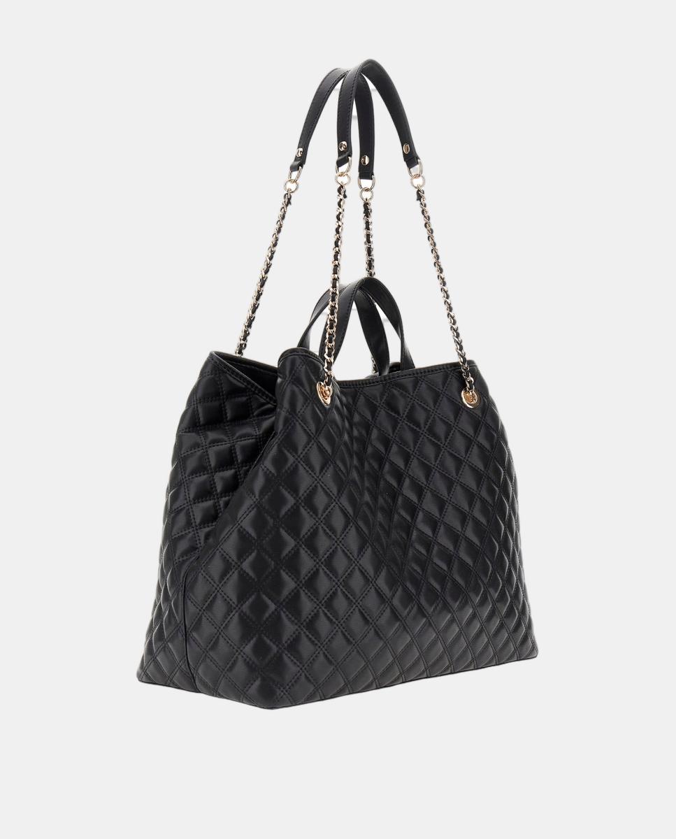 Mala de Ombro Tipo Tote com Fecho Magnético e Pochette Preto-3
