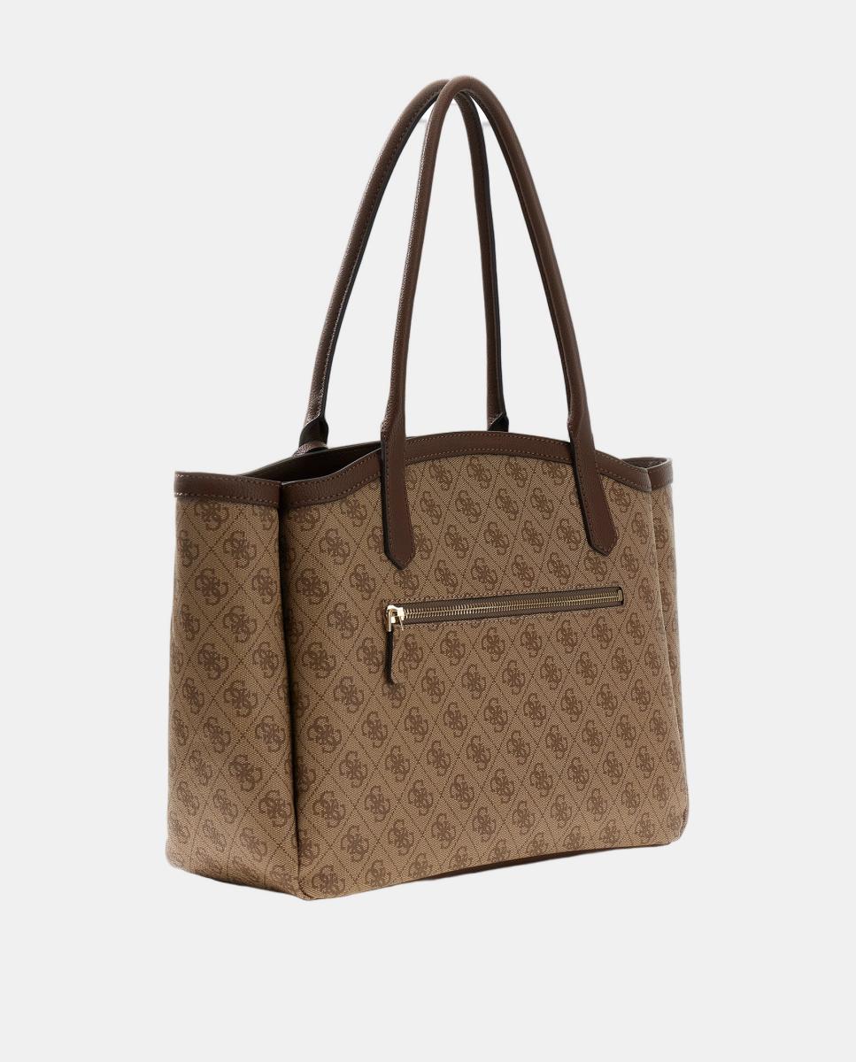 Bolso de hombro grande con cierre cremallera - Guess - Marrón claro Marrón claro-2