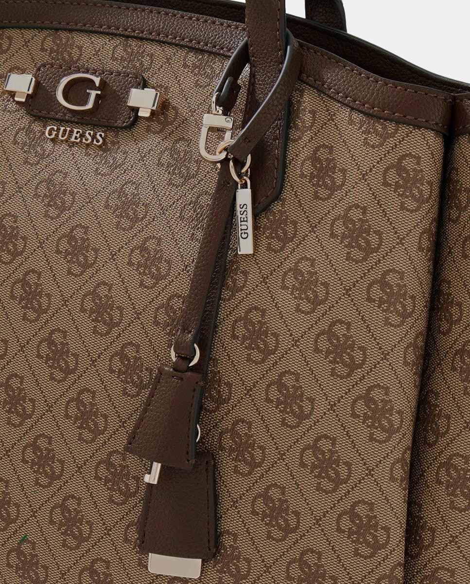 Bolso de hombro grande con cierre cremallera - Guess - Marrón claro Marrón claro-3
