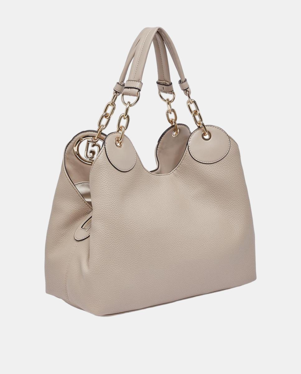 Bolso de hombro con dos asas - LIUJO - Beige Beige-2