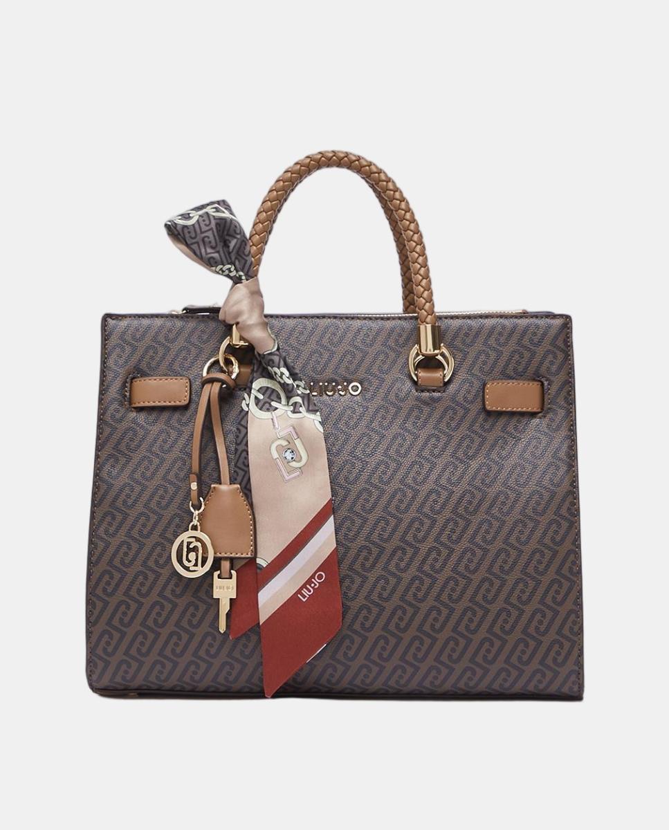 Imagem 0 de Mala Tipo Satchel com Estampado de Logótipo e Lenço