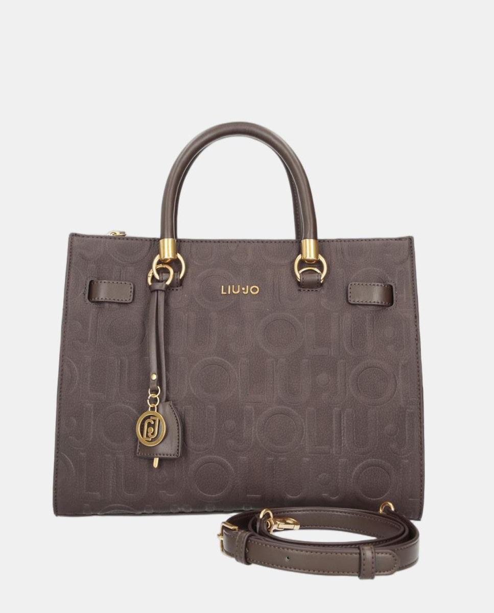 Imagem 0 de Mala Tipo Satchel com Estampado de Logótipo em Relevo