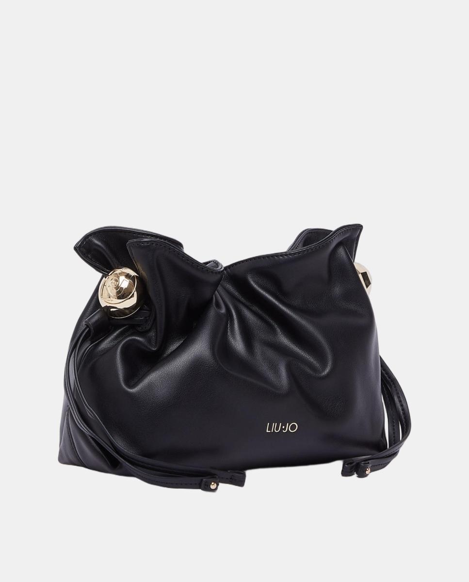 Bandolera con frunces en los laterales - LIUJO - Negro Negro-2