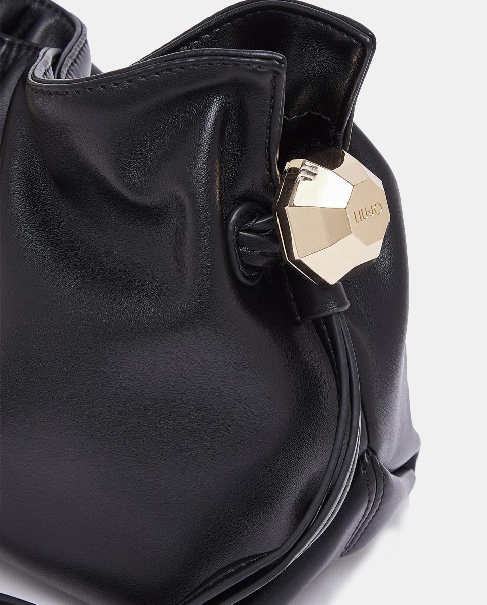 Bandolera con frunces en los laterales - LIUJO - Negro Negro-5