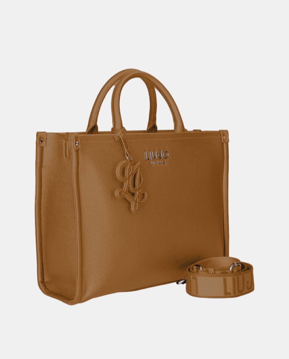 Imagen 2 de Tote grande con asa de tejido con estampado logo - LIUJO - Marrón Marrón