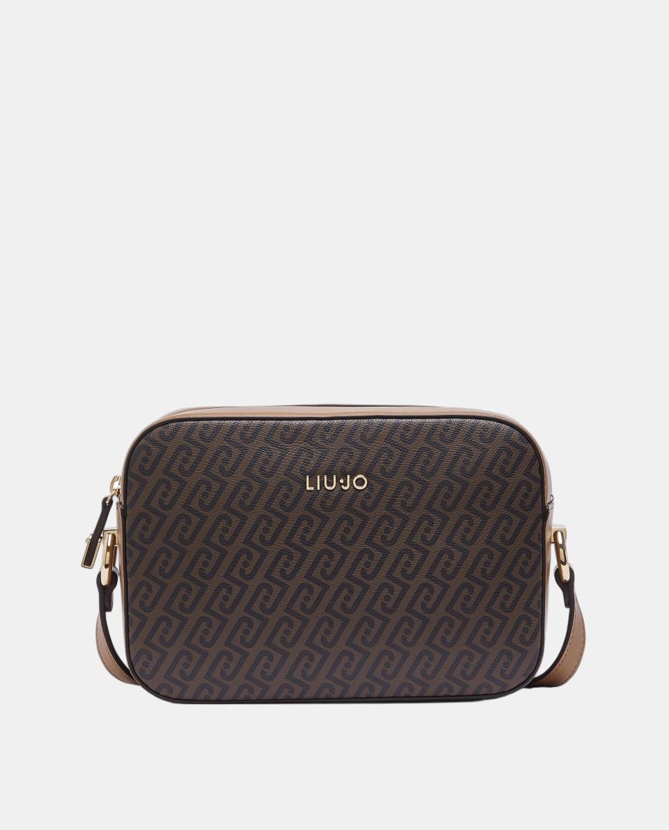 Mala a Tiracolo Média com Estampado de Logótipo Castanho-6