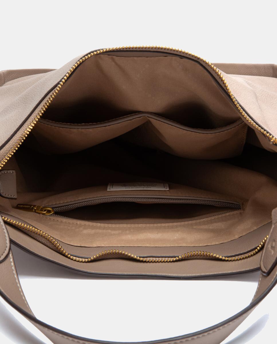 Bolso de hombro en materiales reciclados - Abbacino - Beige Beige-5