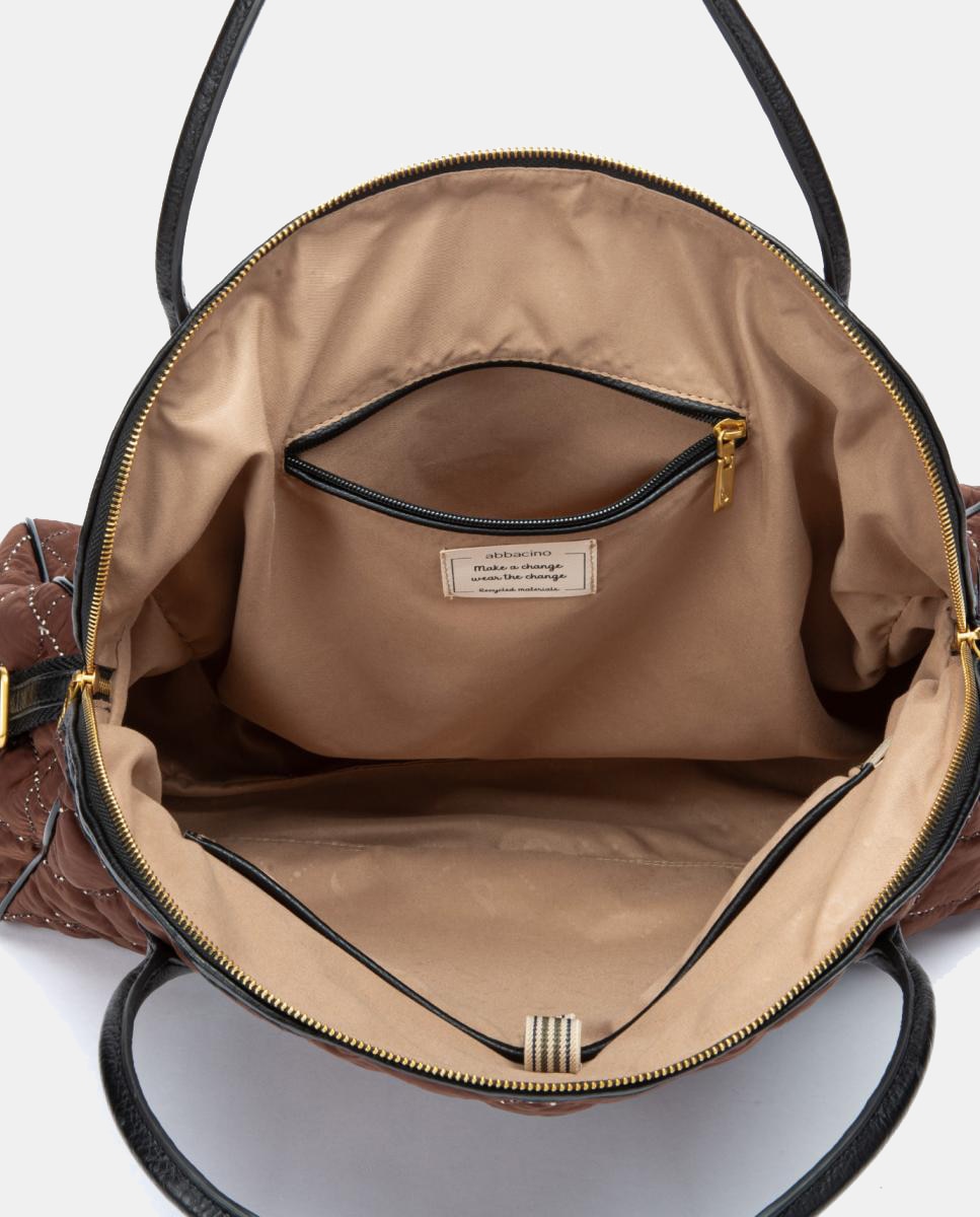 Mala de Ombro em Materiais Reciclados Taupe-5
