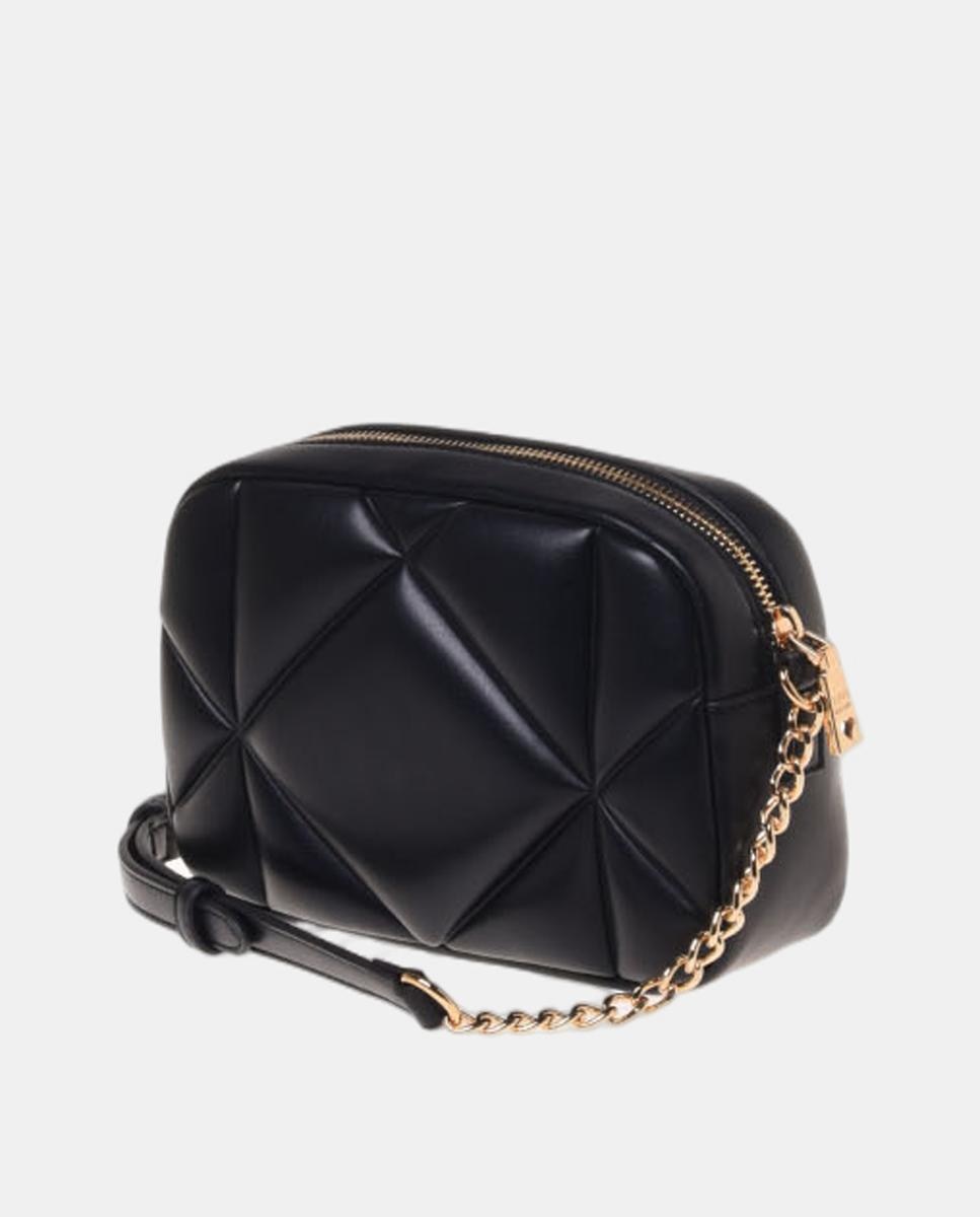 Bolso bandolera acolchada con detalle metálico de logo dorado - Love Moschino - Negro Negro-2