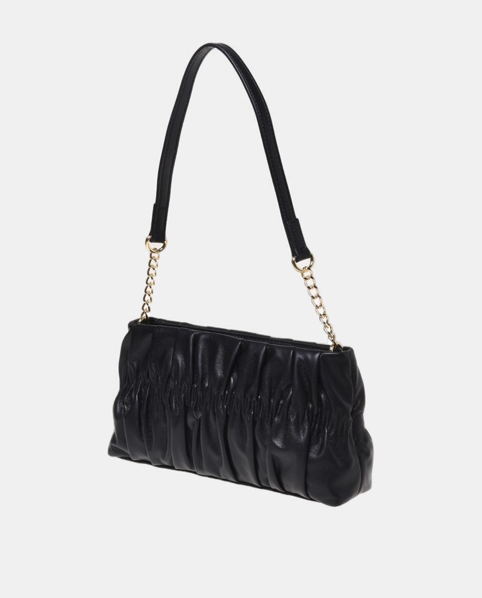 Bolso baguette liso, con detalle metálico dorado en el delantero - Love Moschino - Negro Negro-2