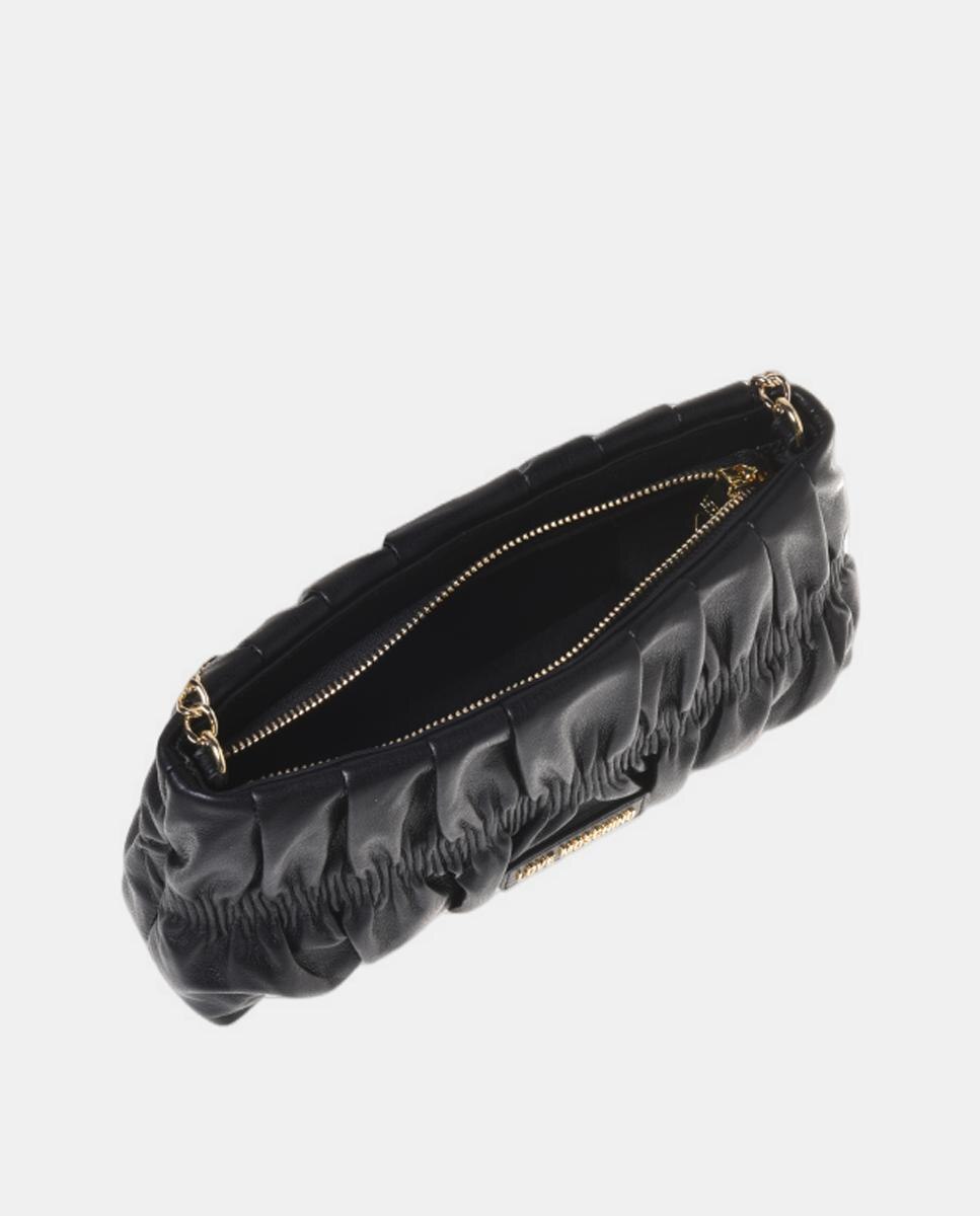 Bolso baguette liso, con detalle metálico dorado en el delantero - Love Moschino - Negro Negro-3