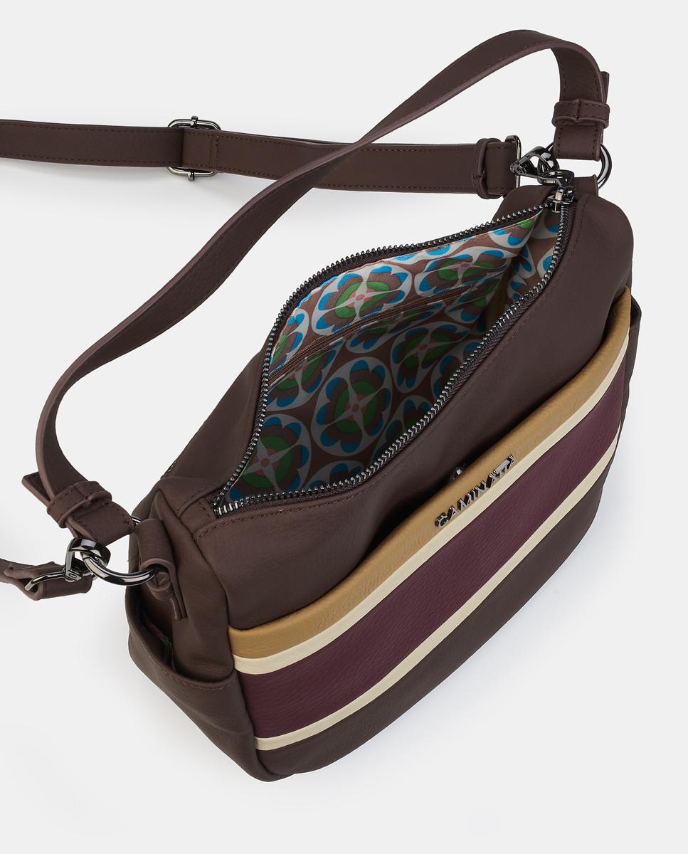 Crossbody con cremallera - Caminatta - Marrón Marrón-3