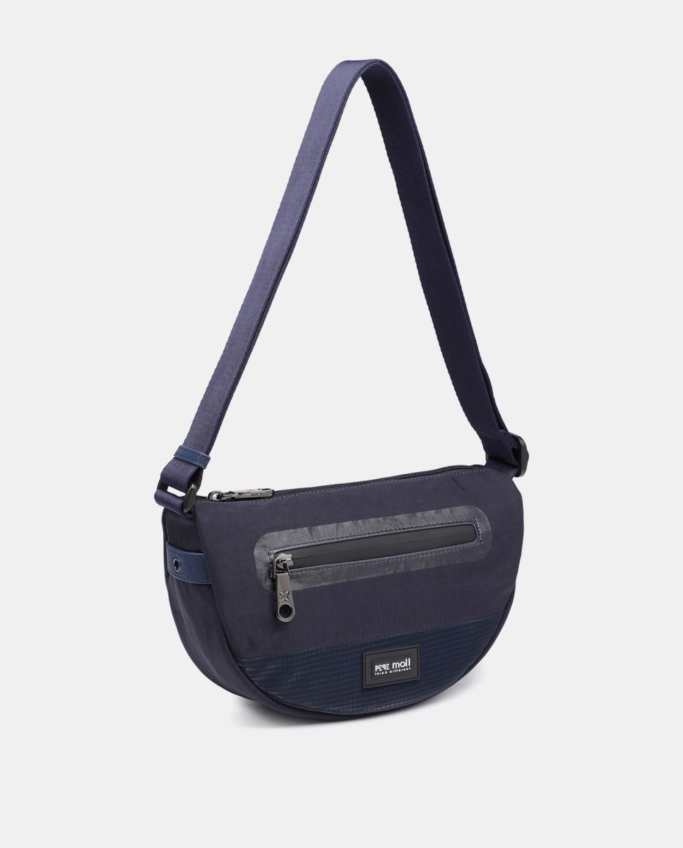 Bandolera media luna con bolsillo frontal Azul Pepe Moll Azul-2